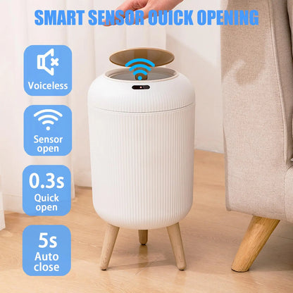 Automatic Trash Can with Lid,  Small Plastic