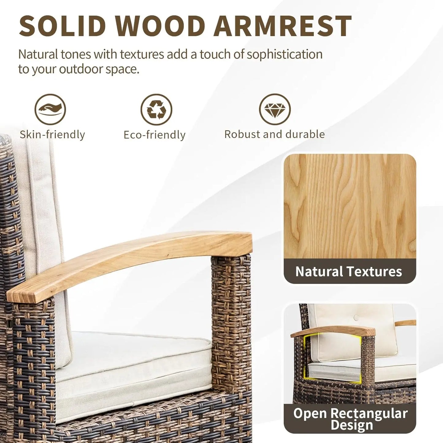 7 Pieces Patio Furniture Sets,PE Wicker Outdoor Furniture