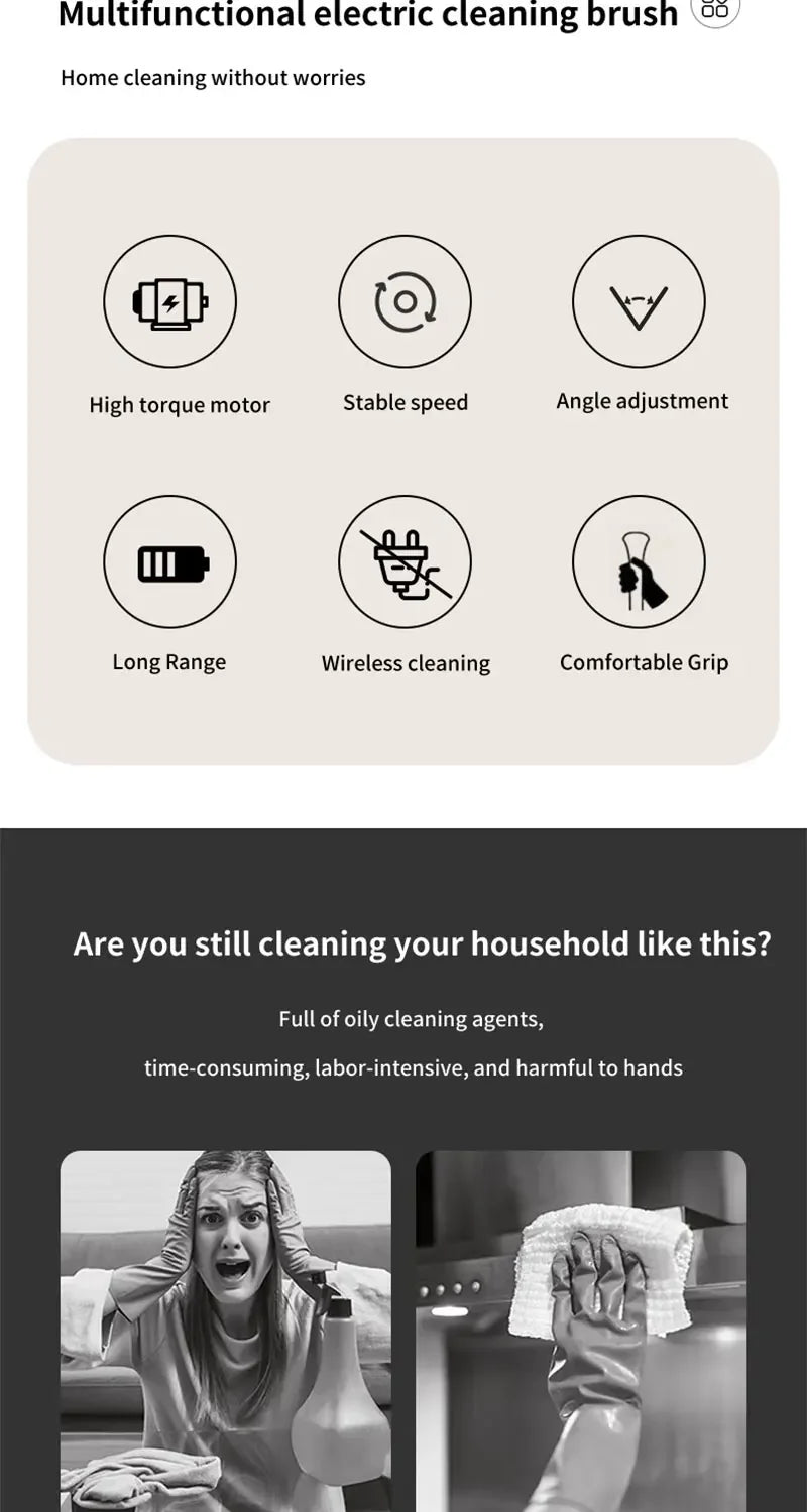 9-in-1 Electric Cleaning Brush Electric Spin Cleaning