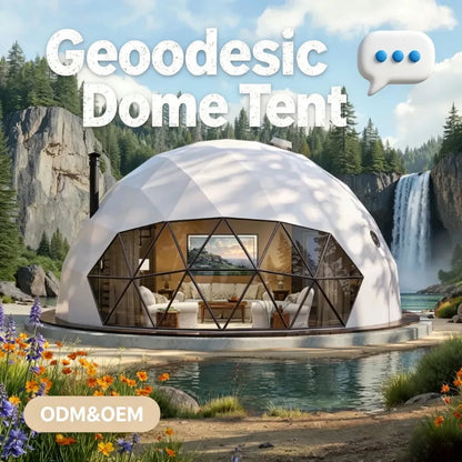 Flame retardant geodesic dome tent, aluminum foil