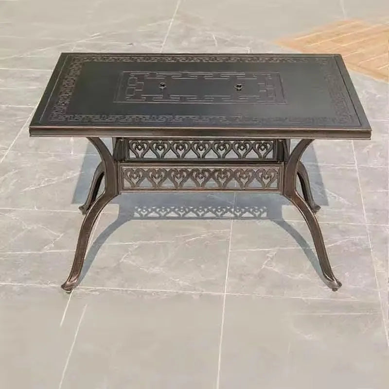 Cast Aluminum Outdoor Dining Set 6-8 Seater Table