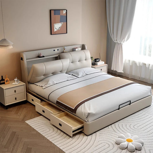 Couples Frame Double Bed Decoration Adults Luxury