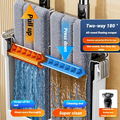 Hand Free Spin Flat Mop 40cm With Scraper