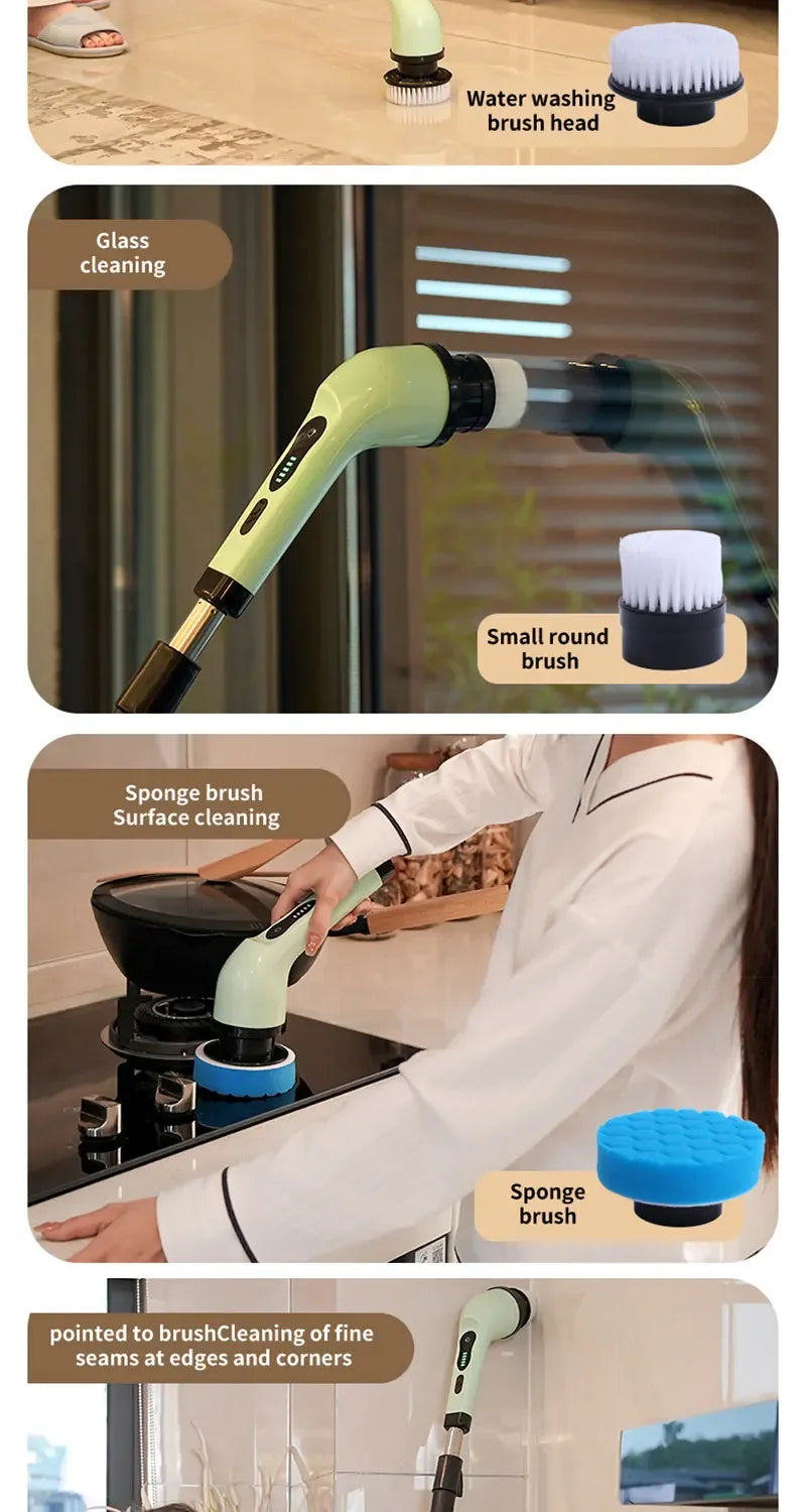 9-in-1 Electric Cleaning Brush Electric Spin Cleaning
