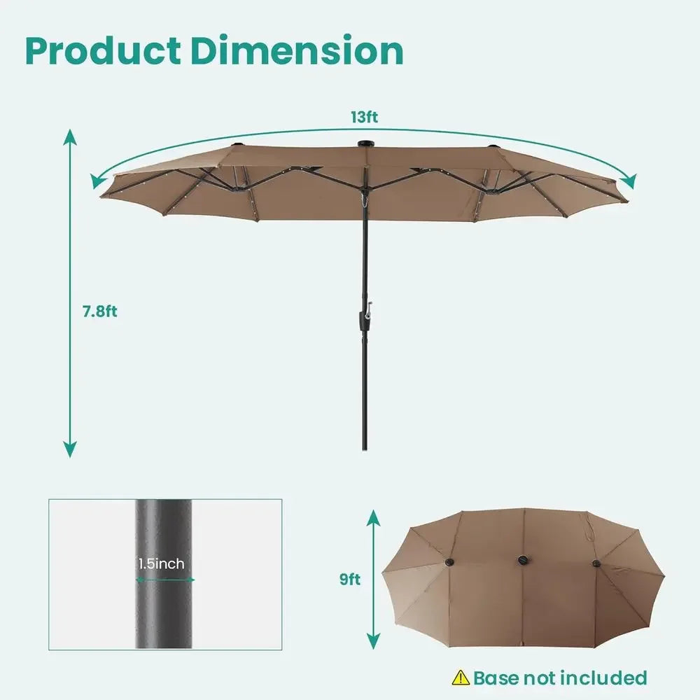 Double Sided Patio Umbrella, Outdoor Market Umbrella