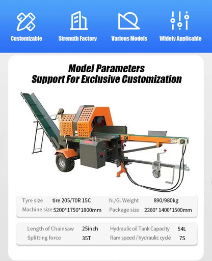 Heavy Duty 45 ton Firewood Cutting and Splitting