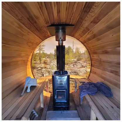 Fas Sauna Solid Wood Garden Panoramic Barrel Outdoor