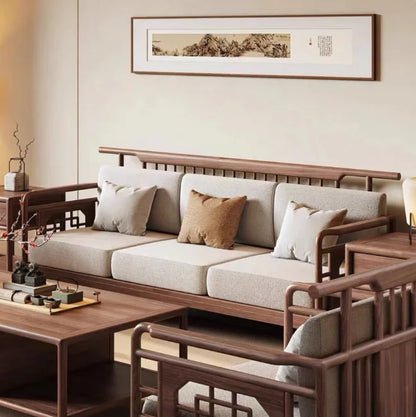 New Chinese Style Black Walnut Official Hat Sofa