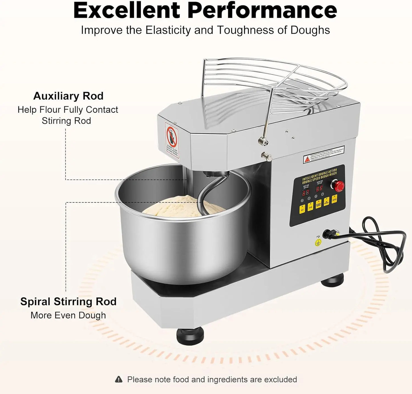 750W Rotating Food Mixer Machine for Making Bread