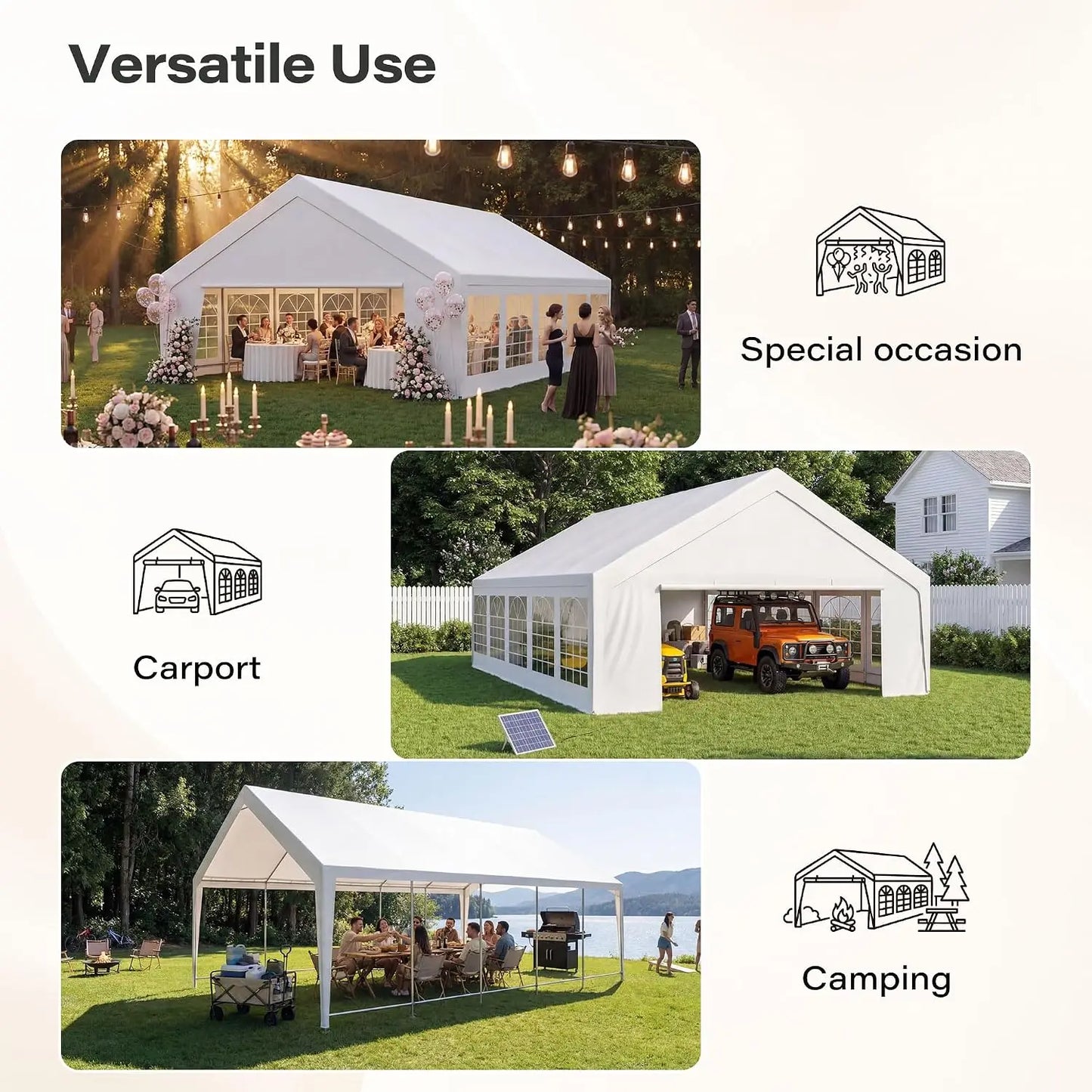 20x30 Party Tent, Heavy Duty Outdoor Canopy