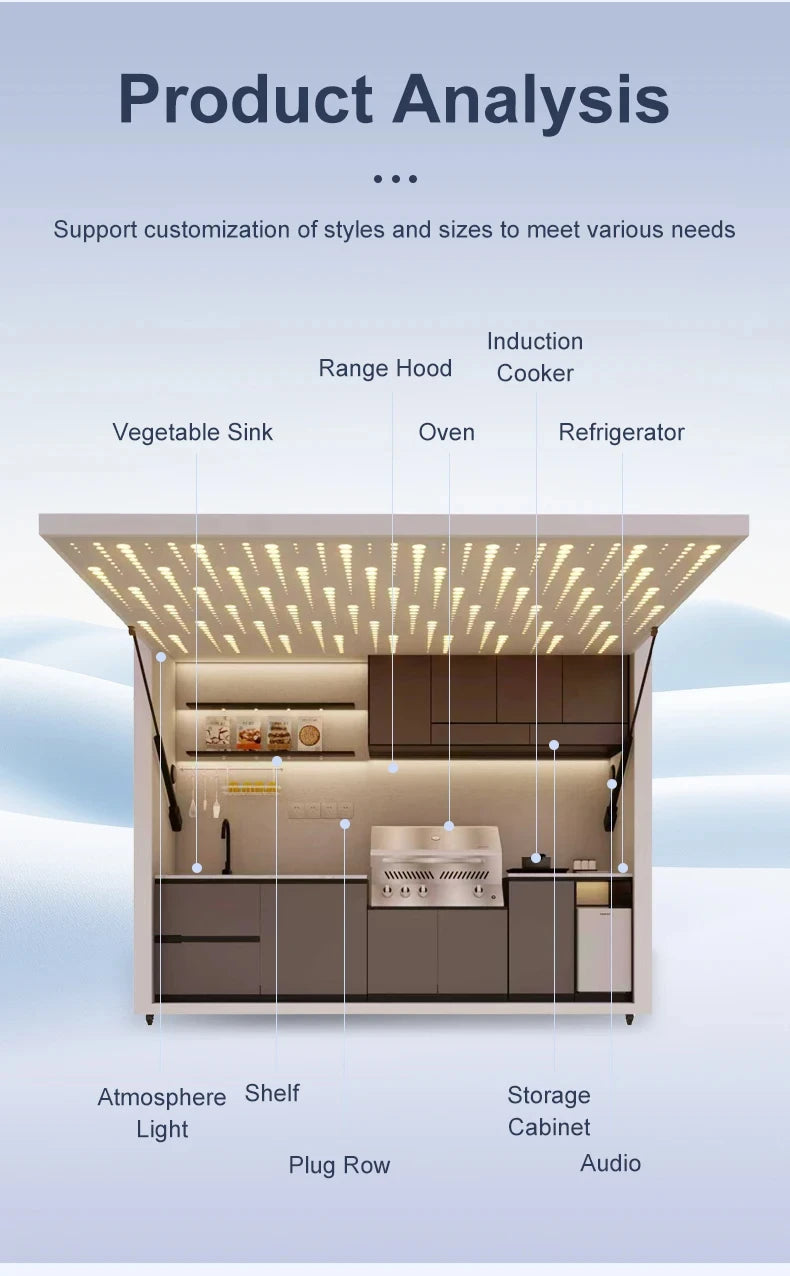 Garden Kitchen with Modular Cabinets and Grill