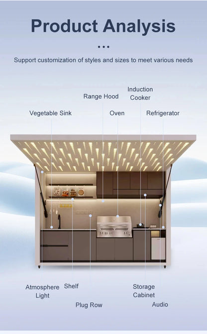 Garden Kitchen with Modular Cabinets and Grill