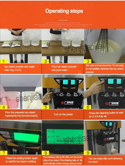 110V 220V Commercial Soft Ice Cream Machine