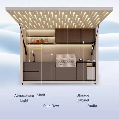 Garden Kitchen with Modular Cabinets and Grill