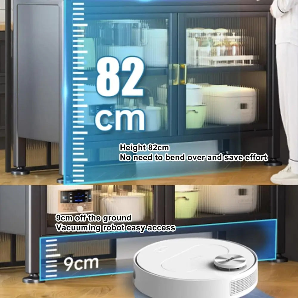 Microwave Stand with Storage Cabinet, Double Door