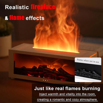 Flame Essential Oil Diffuser, 3D Flame Fireplace