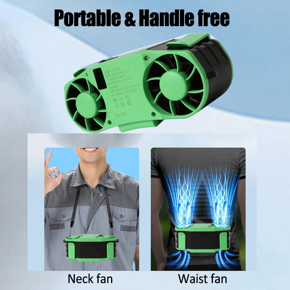 Rechargeable Waist Clip Fan 30000mAh 7 Speed