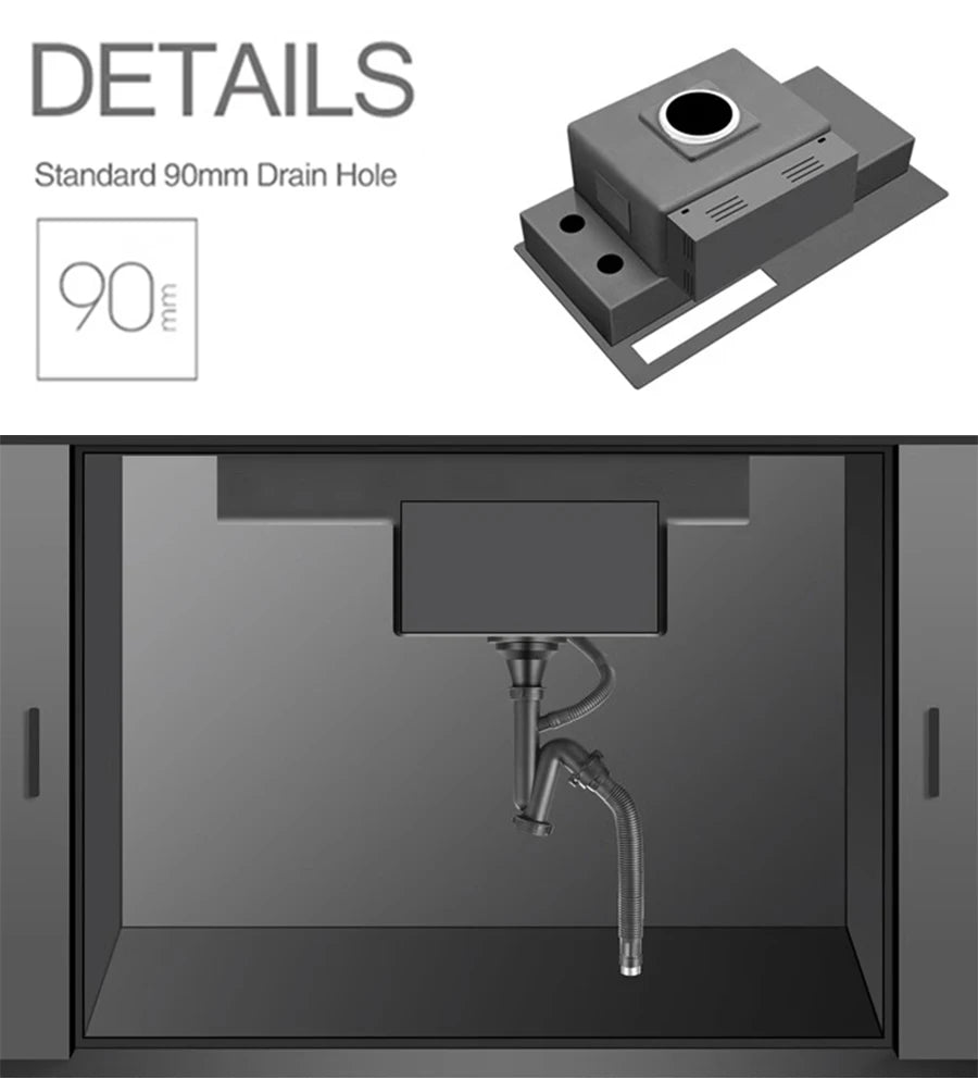 Nanometer Flip Cover Hidden Kitchen Sinks