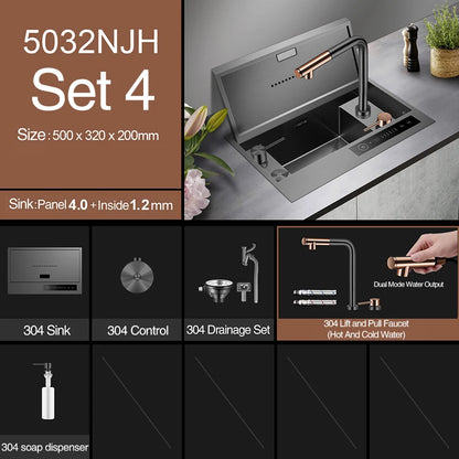 Nanometer Flip Cover Hidden Kitchen Sinks
