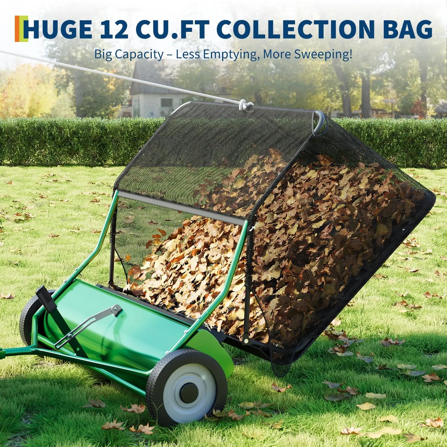 Large-Path Tow-Behind Lawn Sweeper – 42-52 Inch