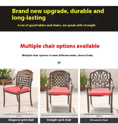 Cast Aluminum Outdoor Dining Set 6-8 Seater Table