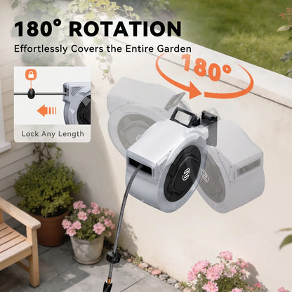 SUNPOW Retractable Garden Hose Reel,5/8in×100FT