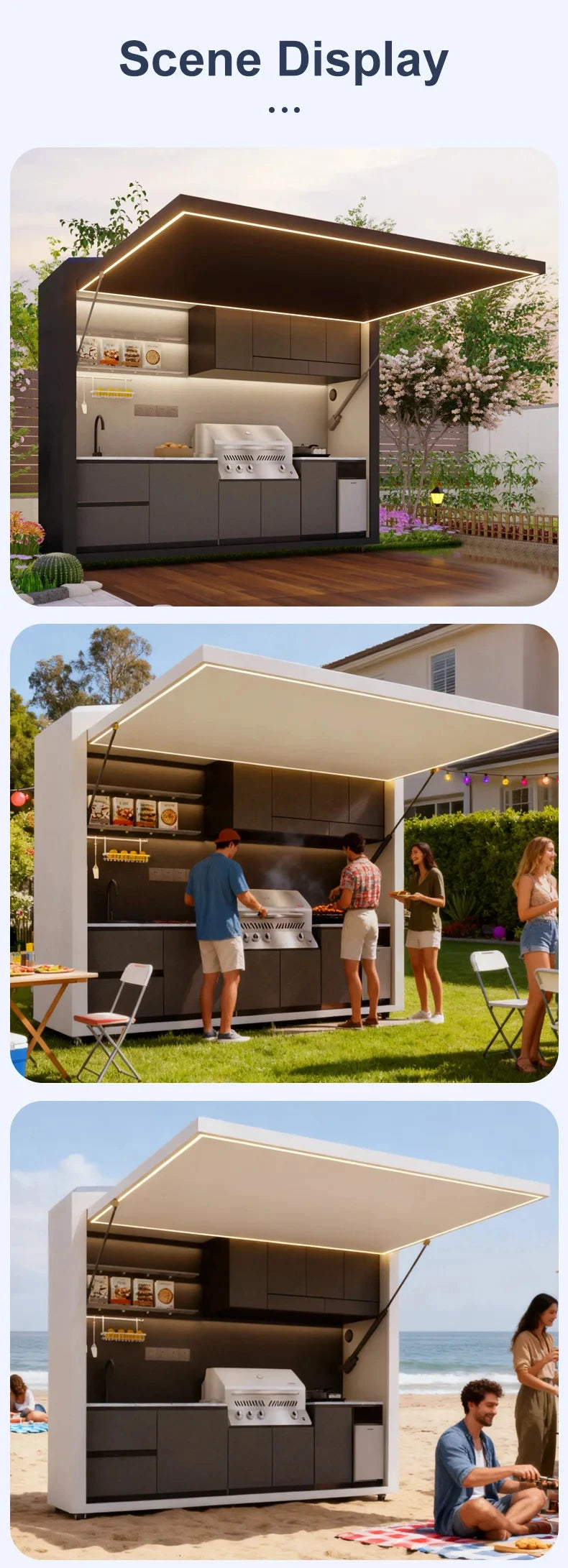 Customized Garden Kitchen with Modular Cabinets