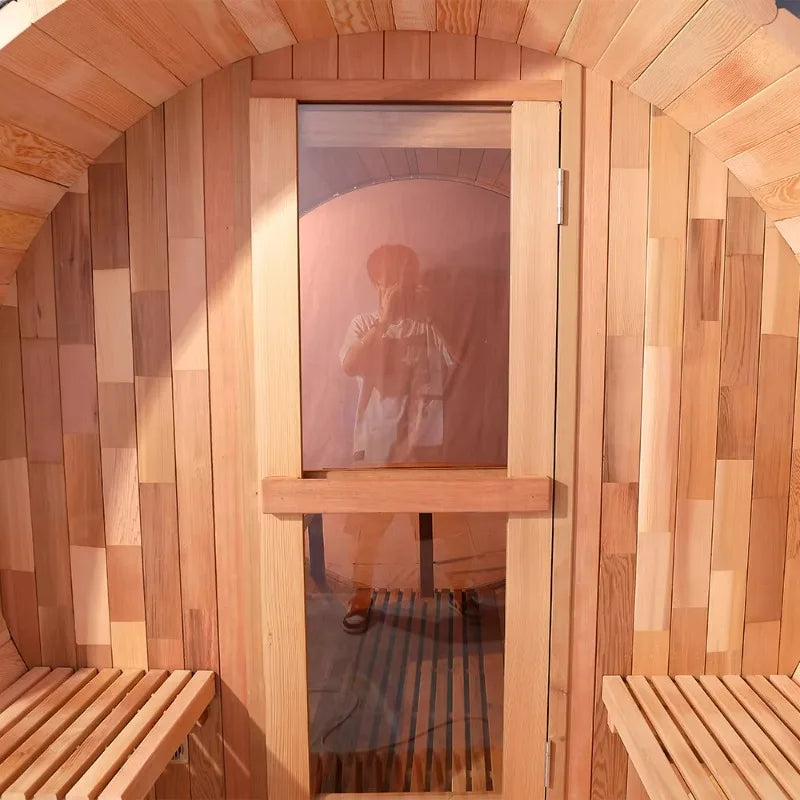 Fas Sauna Solid Wood Garden Panoramic Barrel Outdoor
