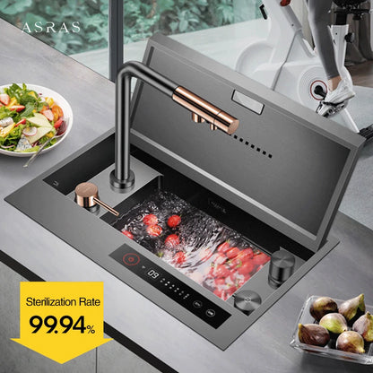 Nanometer Flip Cover Hidden Kitchen Sinks