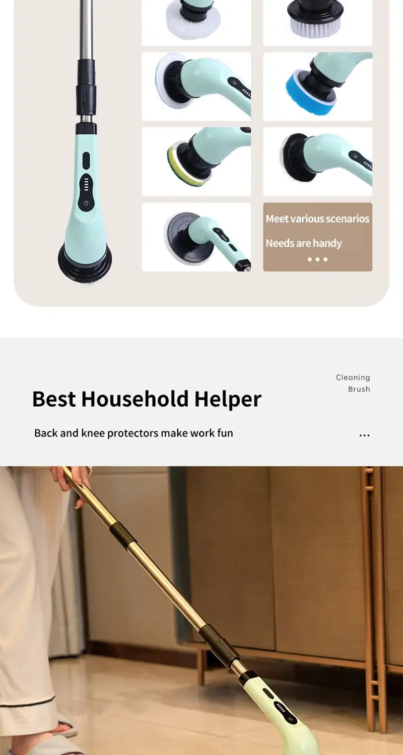 9-in-1 Electric Cleaning Brush Electric Spin Cleaning