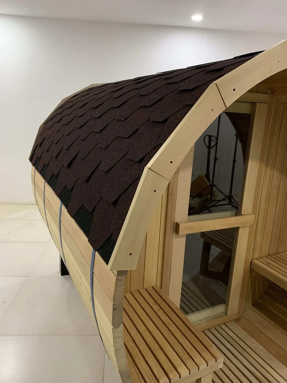 Fas Sauna Solid Wood Garden Panoramic Barrel Outdoor
