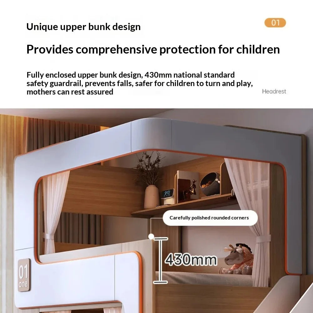 Simple Small Space Bunk Bed for Kids Floating Style