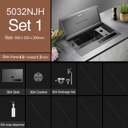 Nanometer Flip Cover Hidden Kitchen Sinks