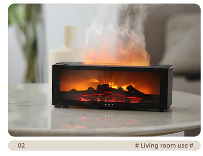 Flame Essential Oil Diffuser, 3D Flame Fireplace
