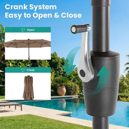 Double Sided Patio Umbrella, Outdoor Market Umbrella