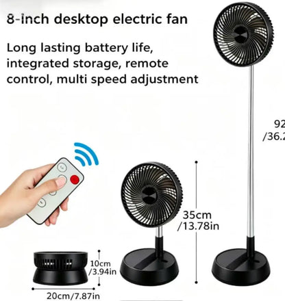 Portable Oscillating Standing Fan with Remote