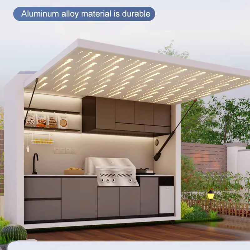 Garden Kitchen with Modular Cabinets and Grill