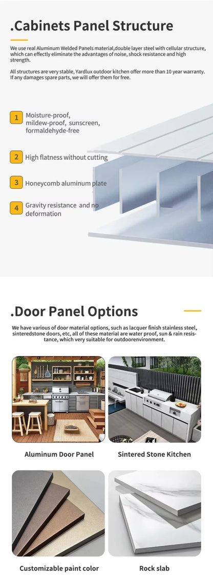 Rustproof Aluminum Modular Outdoor BBQ Kitchen