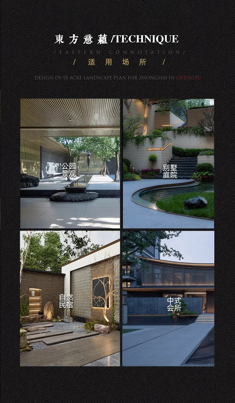 FZ  Black Mountain stone water bowl basin courtyard