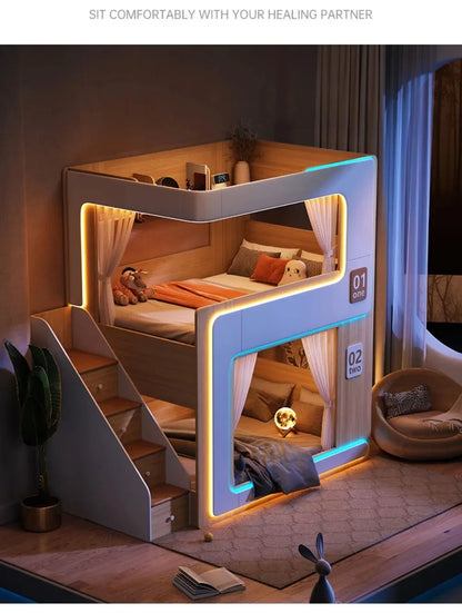 Simple Small Space Bunk Bed for Kids Floating Style