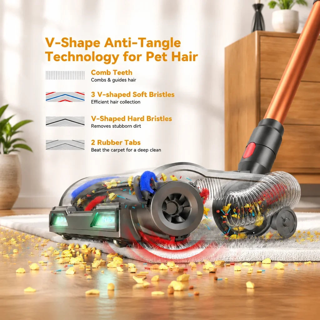 E.LUO Cordless Vacuum Cleaner, 600W High Power