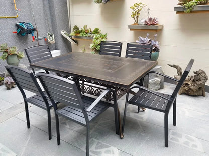 Cast Aluminum Outdoor Dining Set 6-8 Seater Table