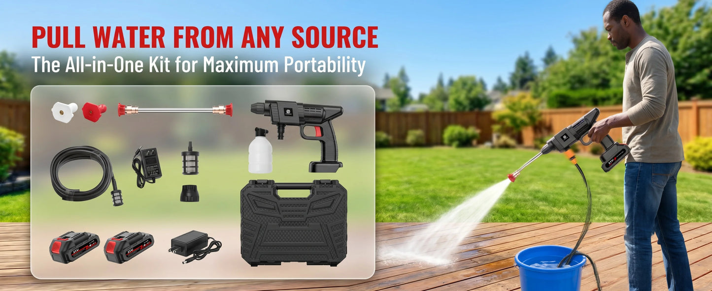 For Car/Floor/Patio Portable Battery Power Washer