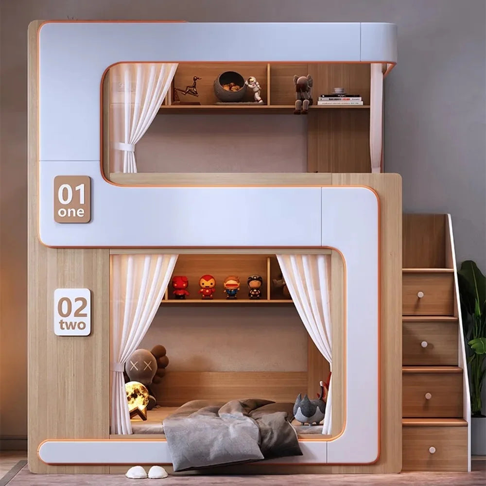 Simple Small Space Bunk Bed for Kids Floating Style