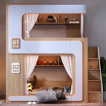 Simple Small Space Bunk Bed for Kids Floating Style