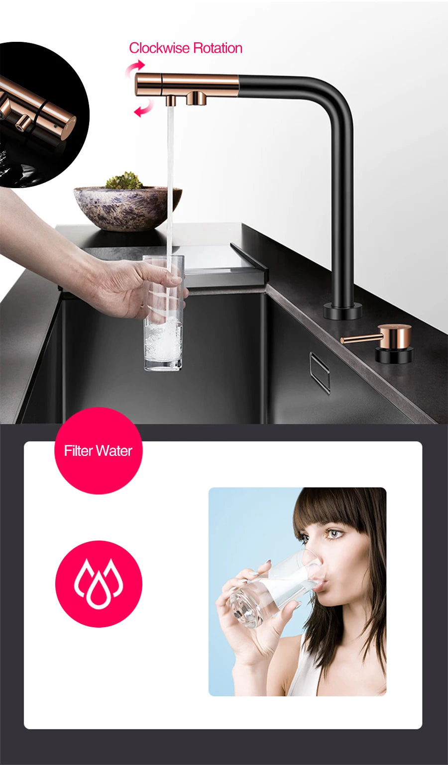 Nanometer Flip Cover Hidden Kitchen Sinks