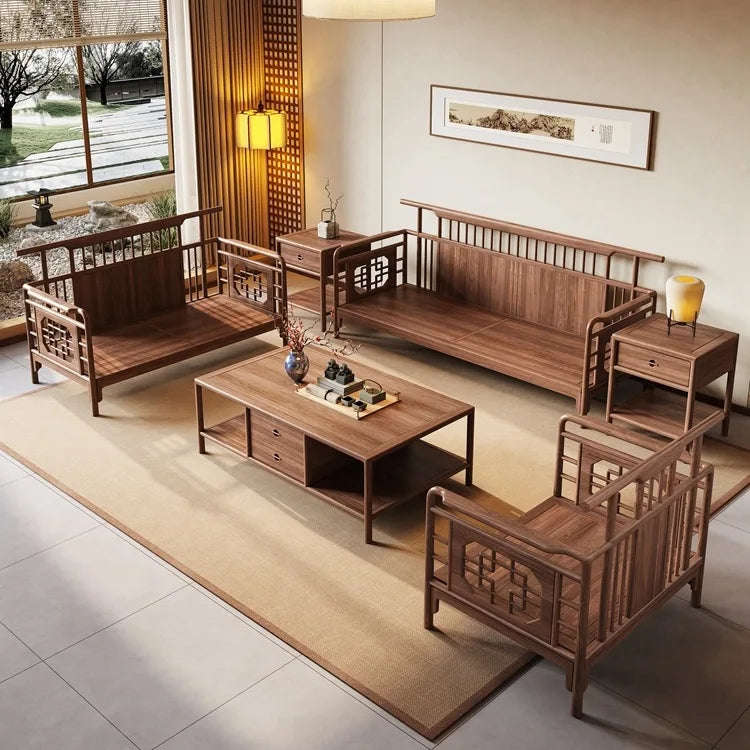 New Chinese Style Black Walnut Official Hat Sofa