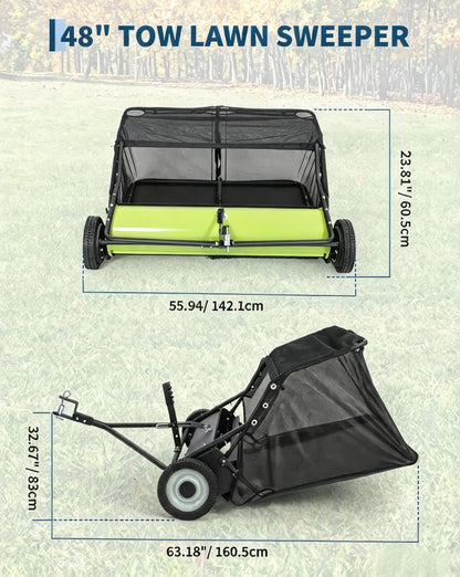 Large-Path Tow-Behind Lawn Sweeper – 42-52 Inch
