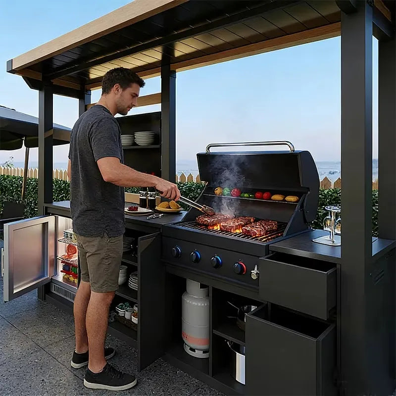 Rustproof Aluminum Modular Outdoor BBQ Kitchen