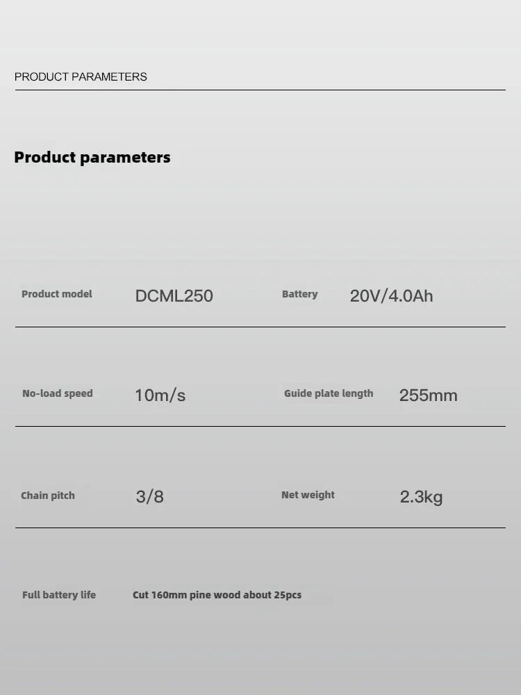Rechargeable Electric Chainsaw High Power Lithium